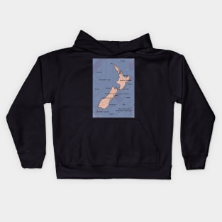 meteorological New Zealand weather map Kids Hoodie